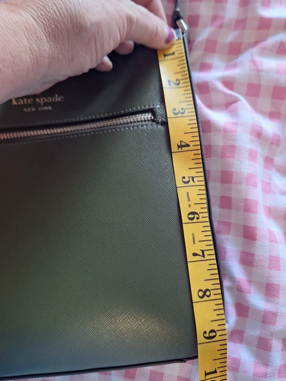 kate spade Olive Green Leather Crossbody with Gold Hardware